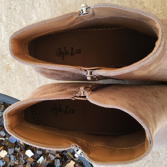 Style & Co faux suede light brown heeled boots size 10 1/2 - Picture 11 of 14